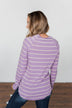 Dance With Somebody Striped Pullover Top- Lavender
