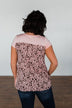Right On Time Leopard Pocket Top- Pink