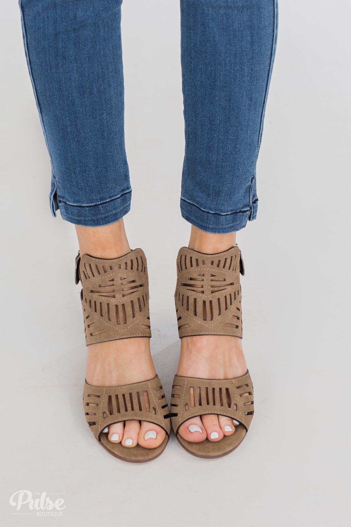 Very G Abby Block Heels- Taupe