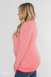So Much In Common Striped Pocket Top- Pink