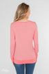 So Much In Common Striped Pocket Top- Pink