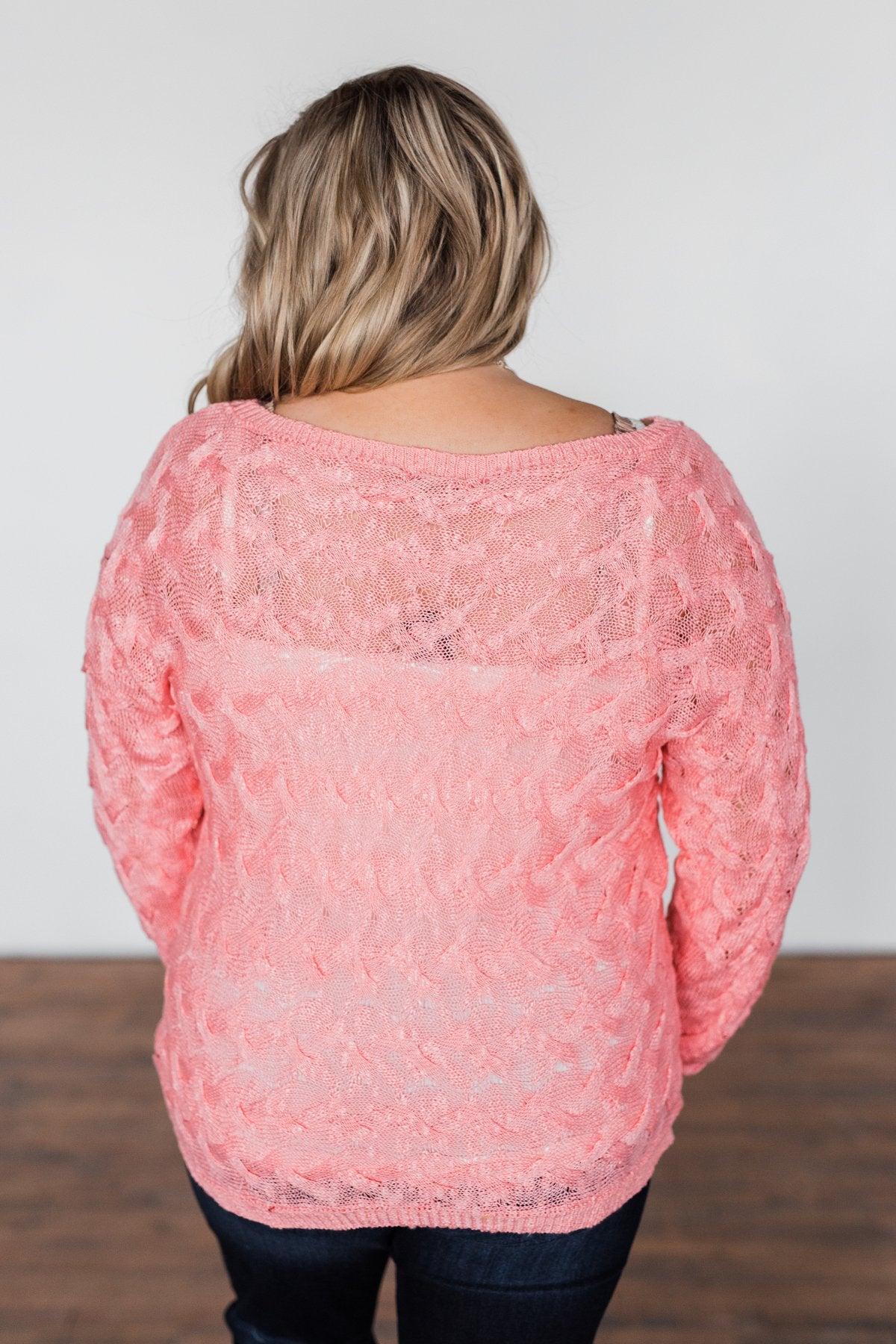 You've Got That Something Knit Sweater- Salmon Pink