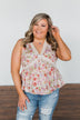 Let It Grow Floral Lace Tank Top- Light Pink