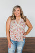 Let It Grow Floral Lace Tank Top- Light Pink