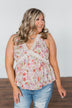 Let It Grow Floral Lace Tank Top- Light Pink