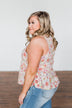 Let It Grow Floral Lace Tank Top- Light Pink
