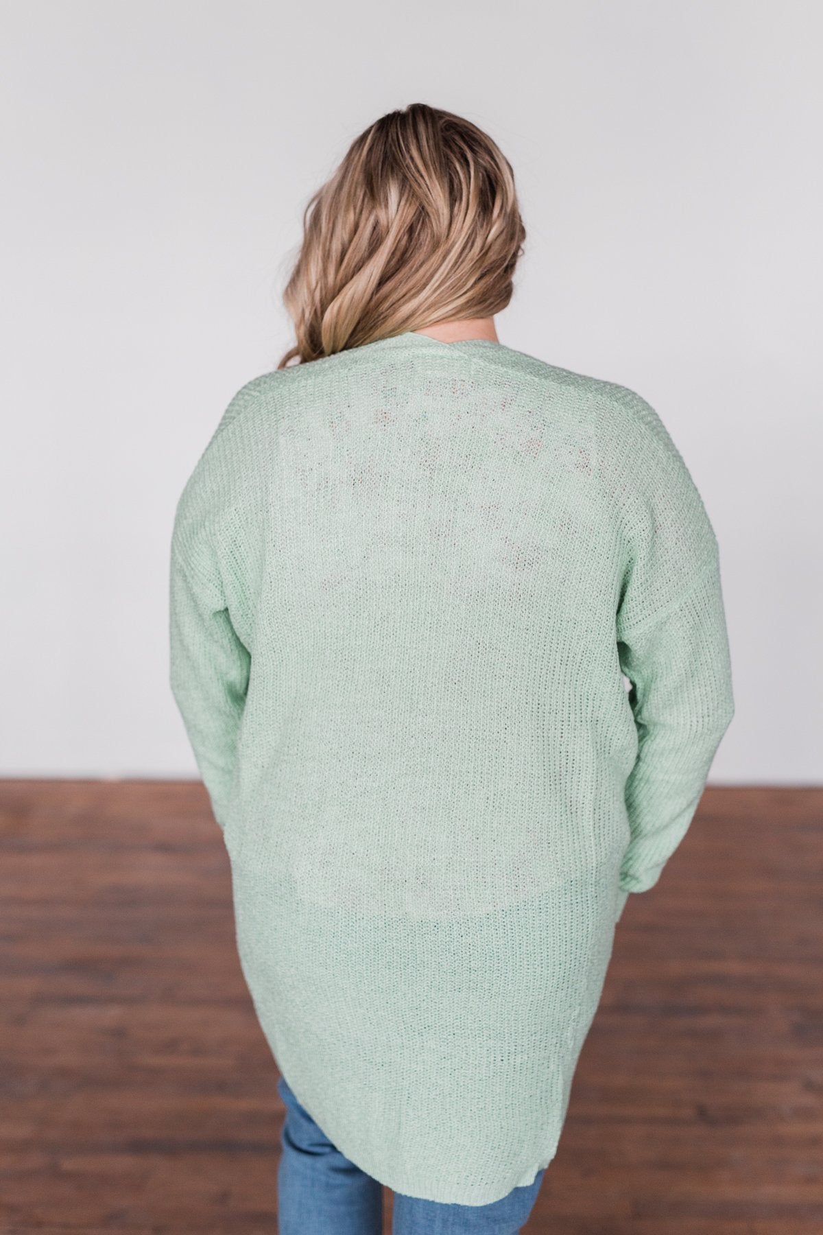 No Pressure Knitted Cardigan- Mint Green