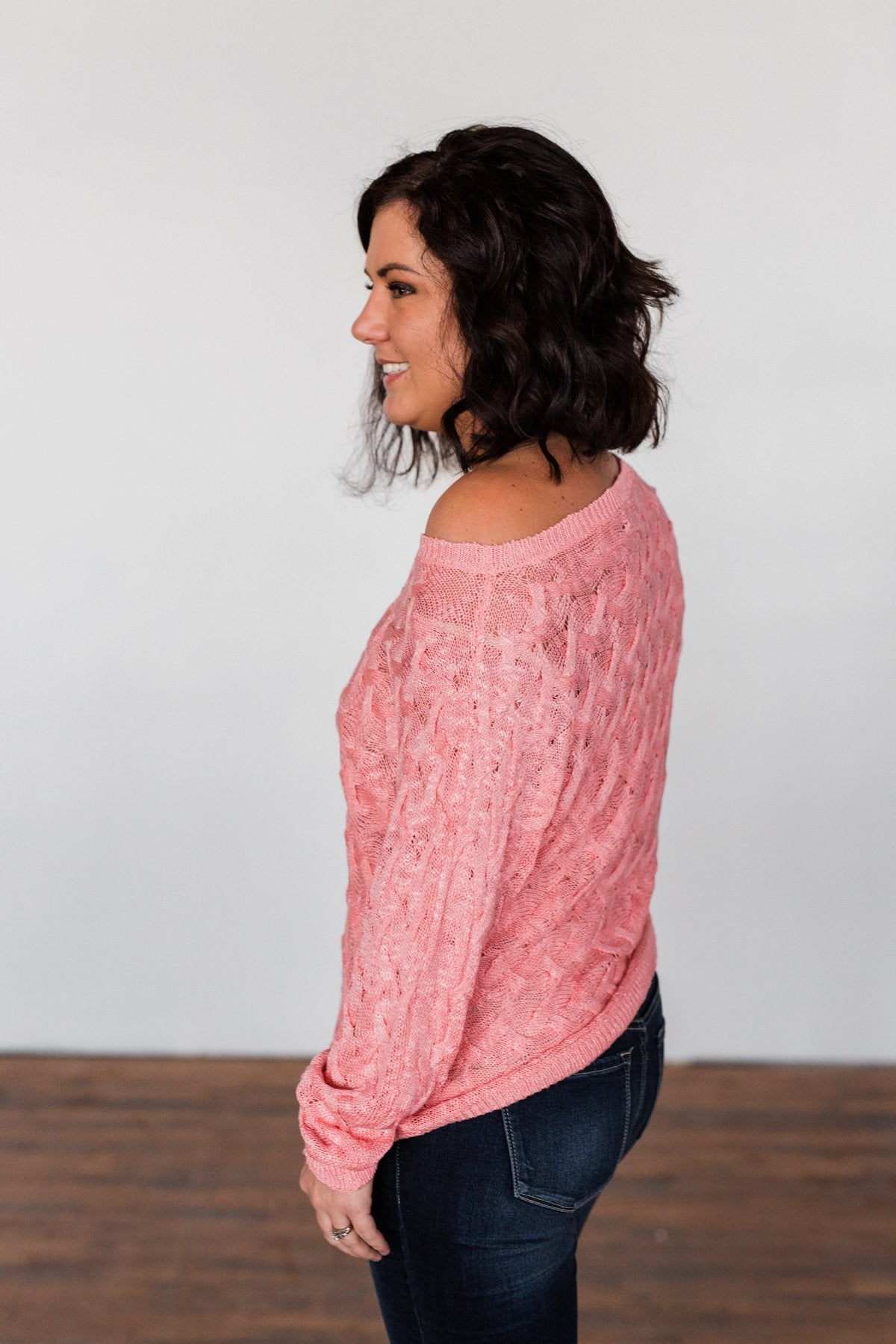 You've Got That Something Knit Sweater- Salmon Pink