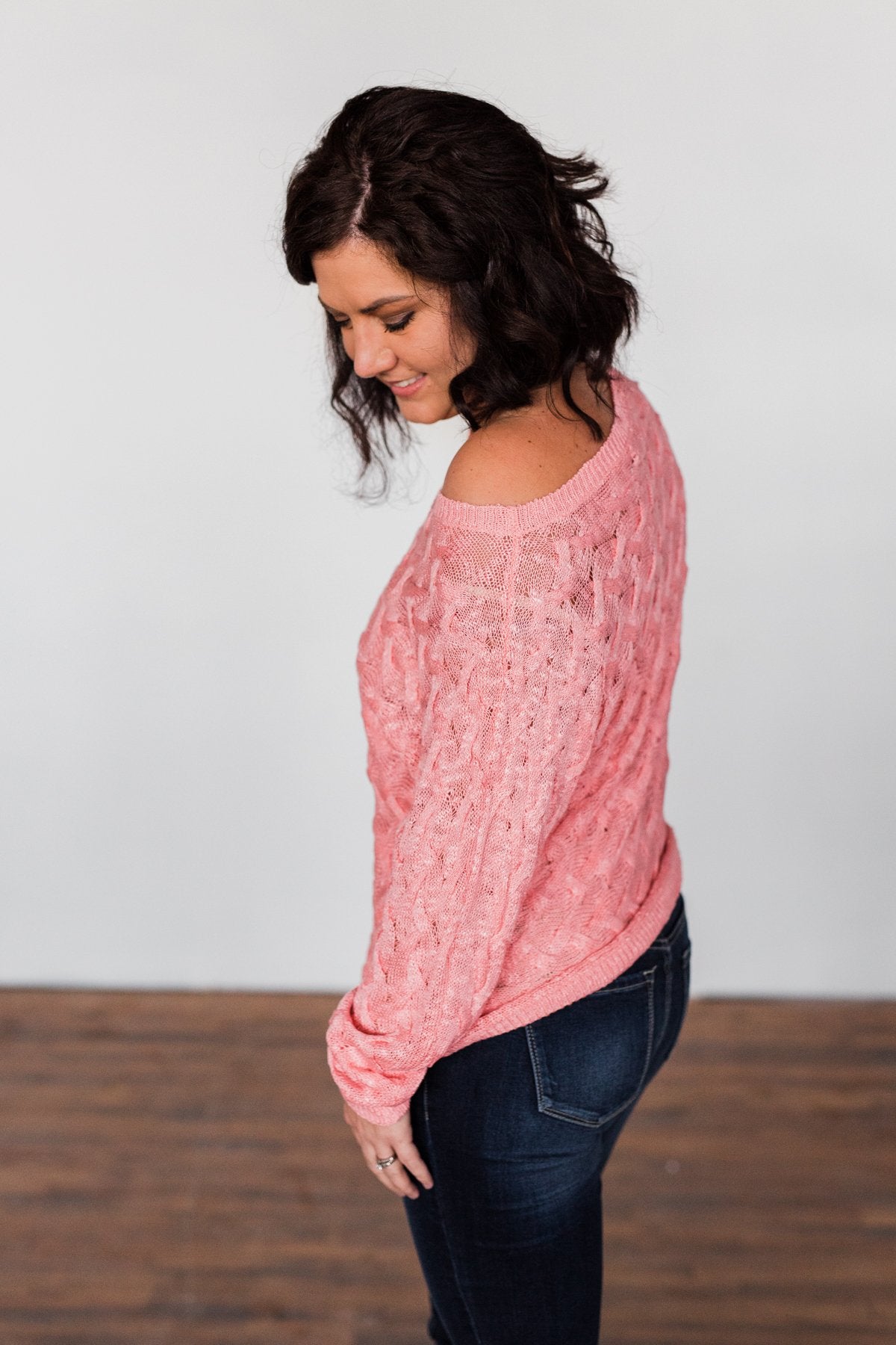 You've Got That Something Knit Sweater- Salmon Pink
