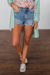 KanCan Raw Hem Shorts- Irene Wash