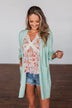 No Pressure Knitted Cardigan- Mint Green