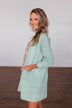 No Pressure Knitted Cardigan- Mint Green