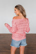 You've Got That Something Knit Sweater- Salmon Pink
