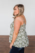 Here With You Floral Babydoll Tank Top- Olive