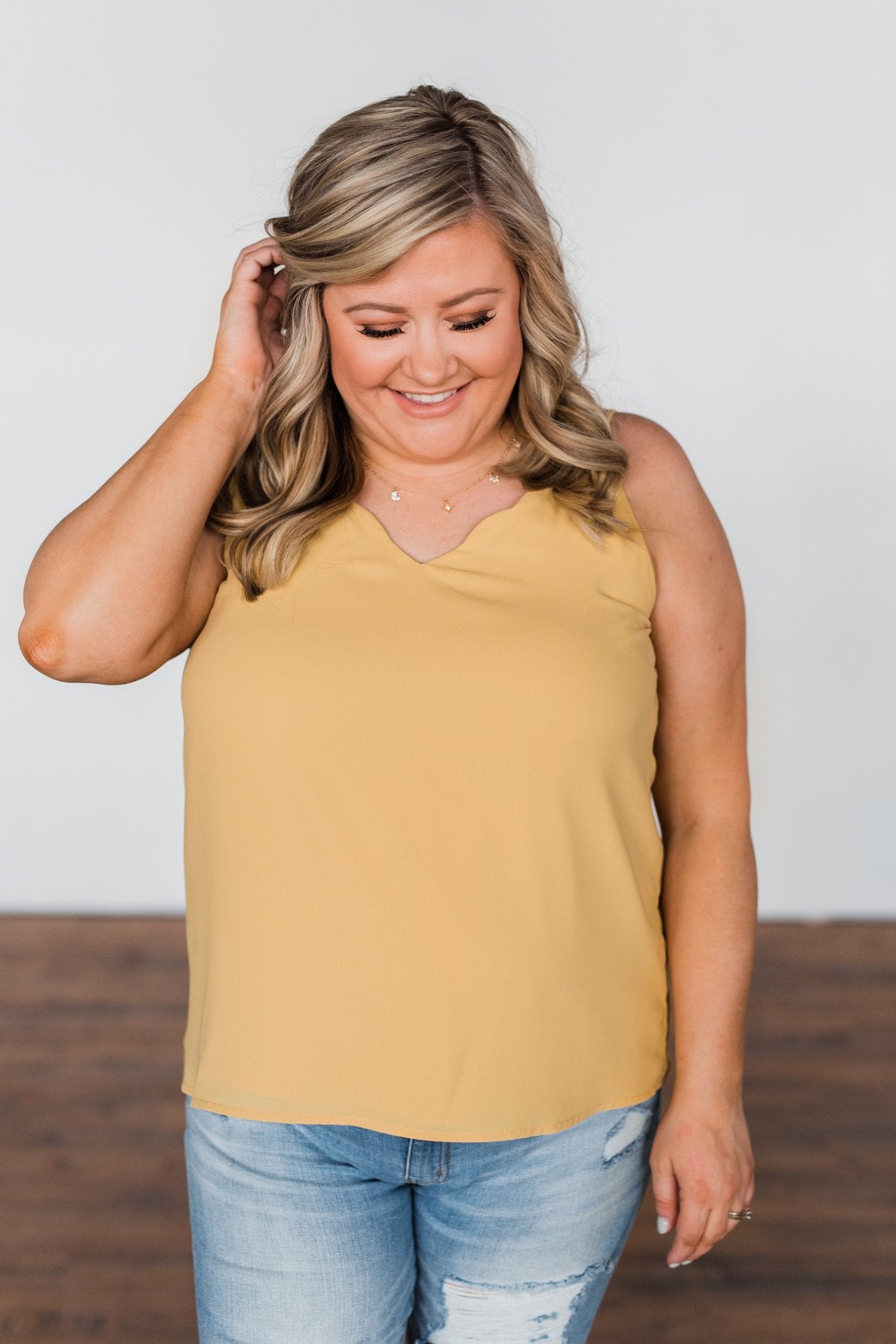 Have Me Hypnotized Tank Top- Mustard