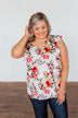 Love Blossoms Ruffle Floral Top- Ivory