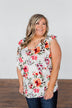Love Blossoms Ruffle Floral Top- Ivory