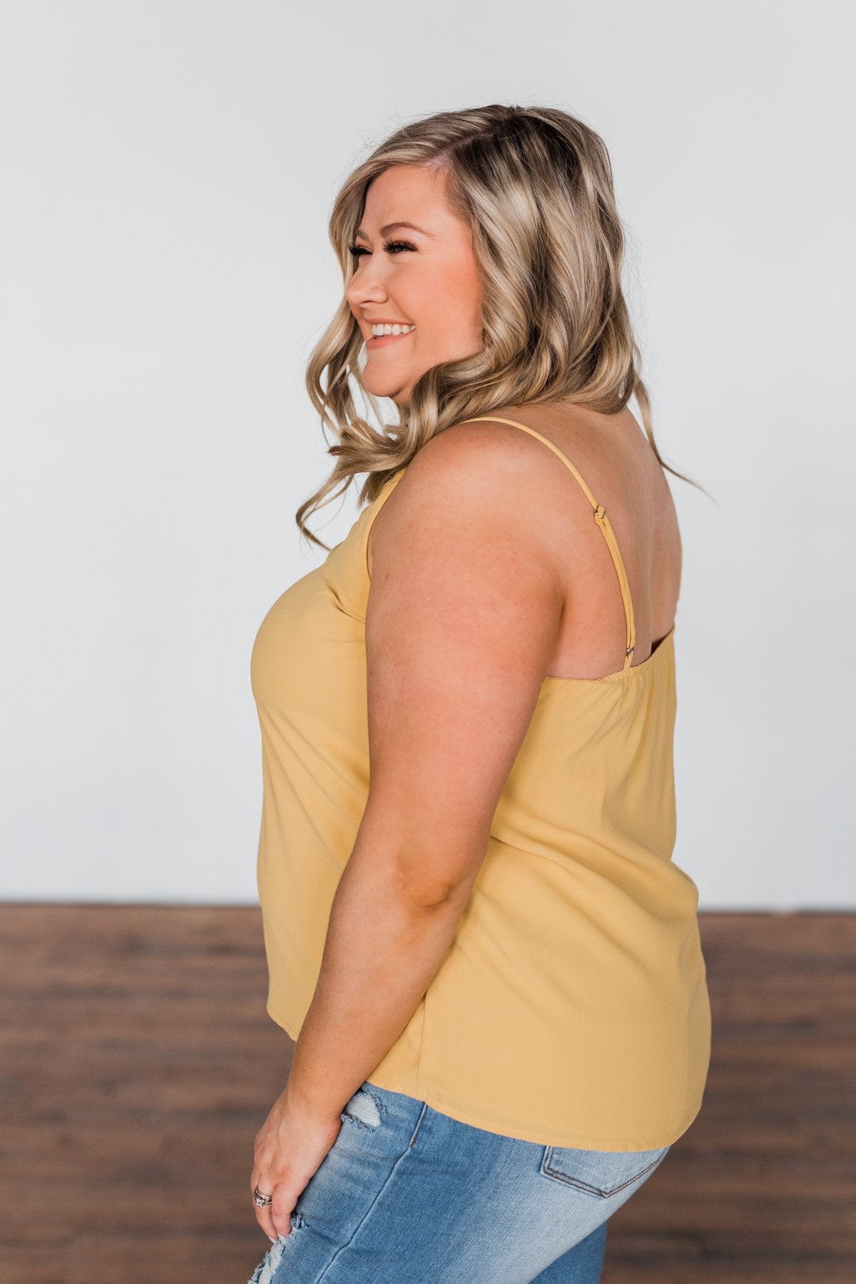 Have Me Hypnotized Tank Top- Mustard