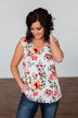 Love Blossoms Ruffle Floral Top- Ivory