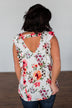 Love Blossoms Ruffle Floral Top- Ivory