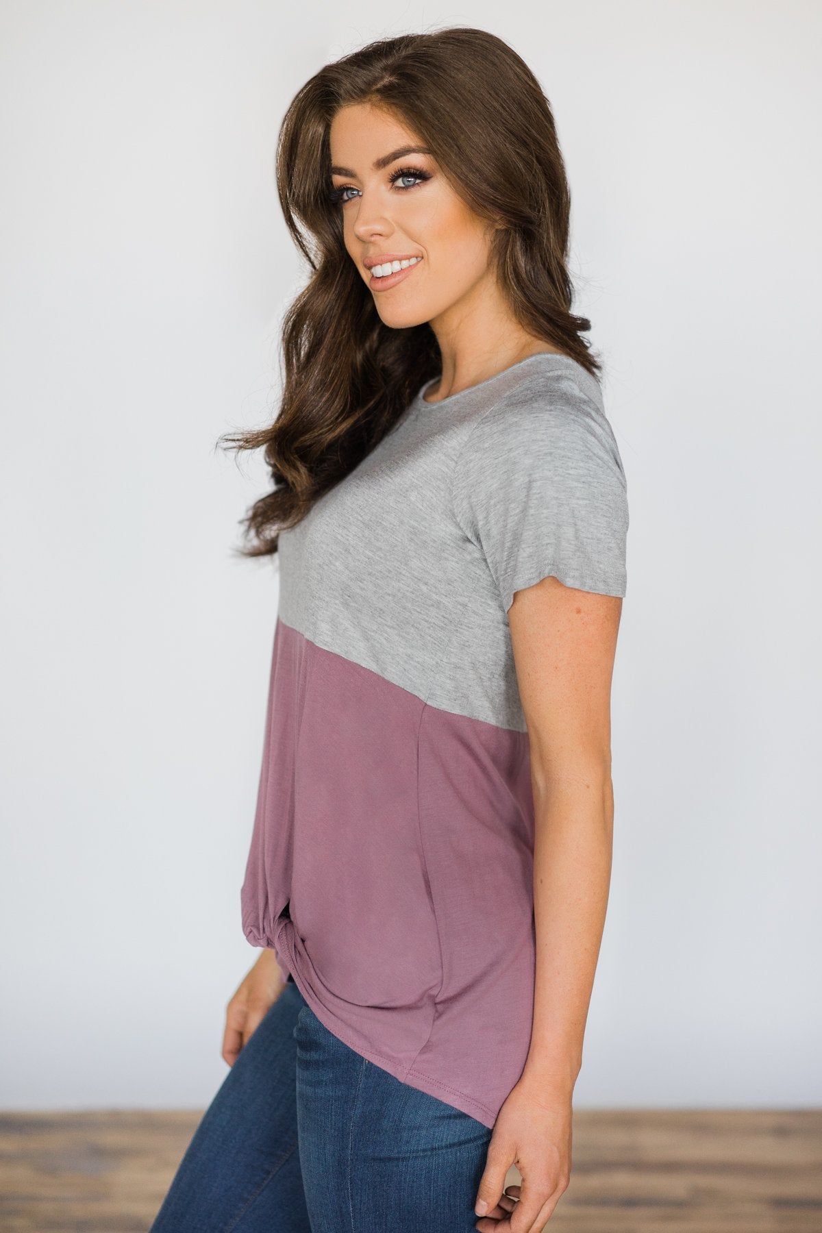 Classic Lavender & Grey Knot Top