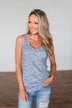 Dainty Darling Floral Tank- Periwinkle