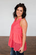 All Eyes On You Babydoll Tank Top- Coral