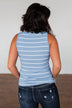 Simply Striped Tank Top- Blue & Ivory