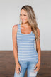 Simply Striped Tank Top- Blue & Ivory
