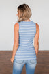 Simply Striped Tank Top- Blue & Ivory