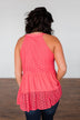 All Eyes On You Babydoll Tank Top- Coral