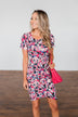 Life Is A Fairy Tale Floral Dress- Dark Navy & Pink