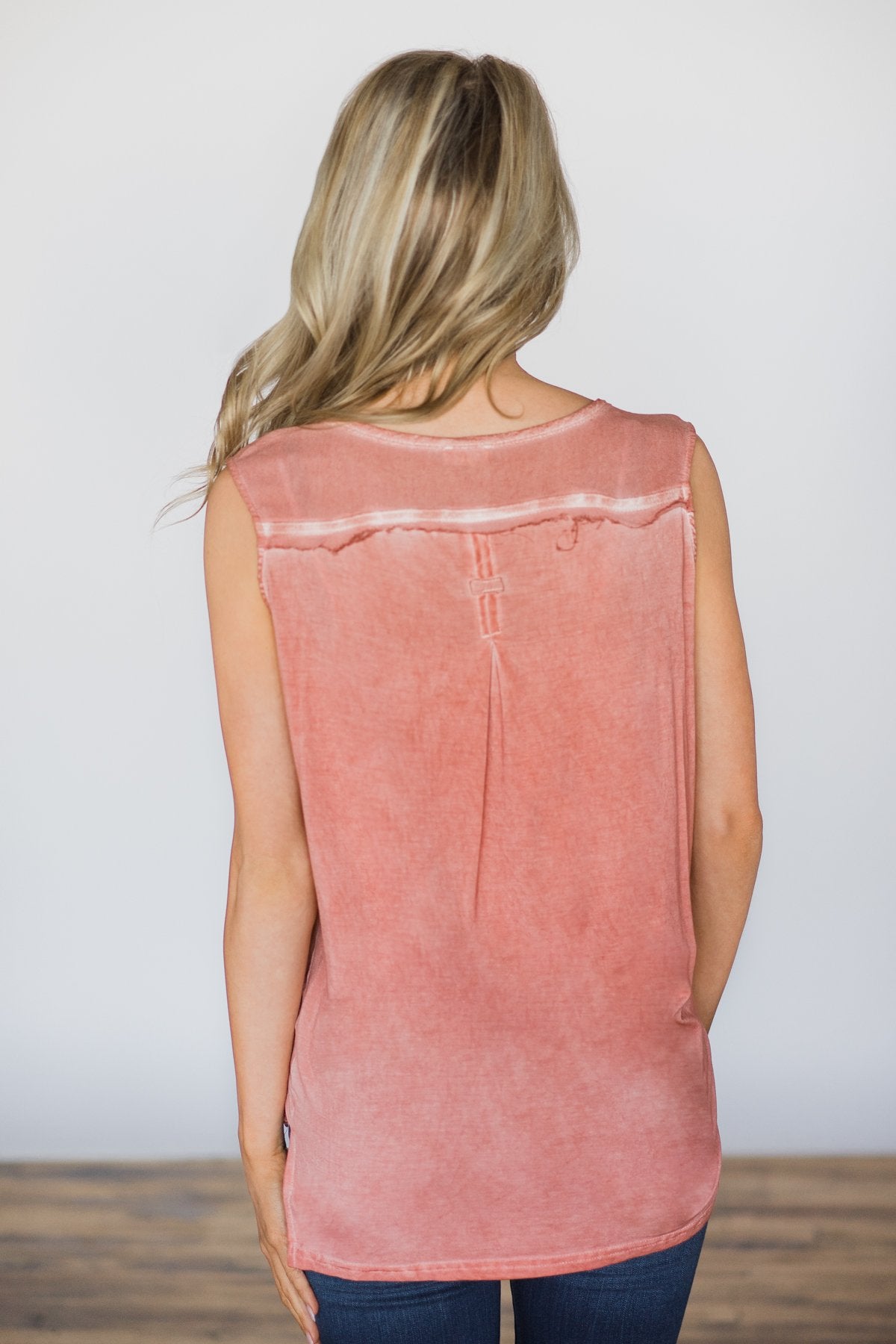 Nowhere to Be Apricot Tank Top