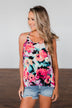 Pop of Color Floral Watercolor Tank Top- Multi-Colored