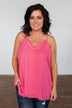 Speaks To My Soul Racerback Tank Top- Punch Pink