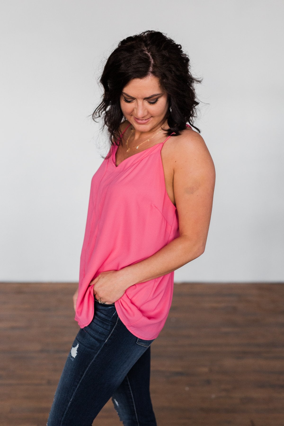 Speaks To My Soul Racerback Tank Top- Punch Pink