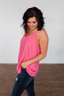 Speaks To My Soul Racerback Tank Top- Punch Pink