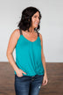 Somewhere Next To You Twist Tank Top- Dark Teal