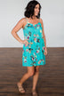 Never Had A Doubt Floral Dress- Turquoise