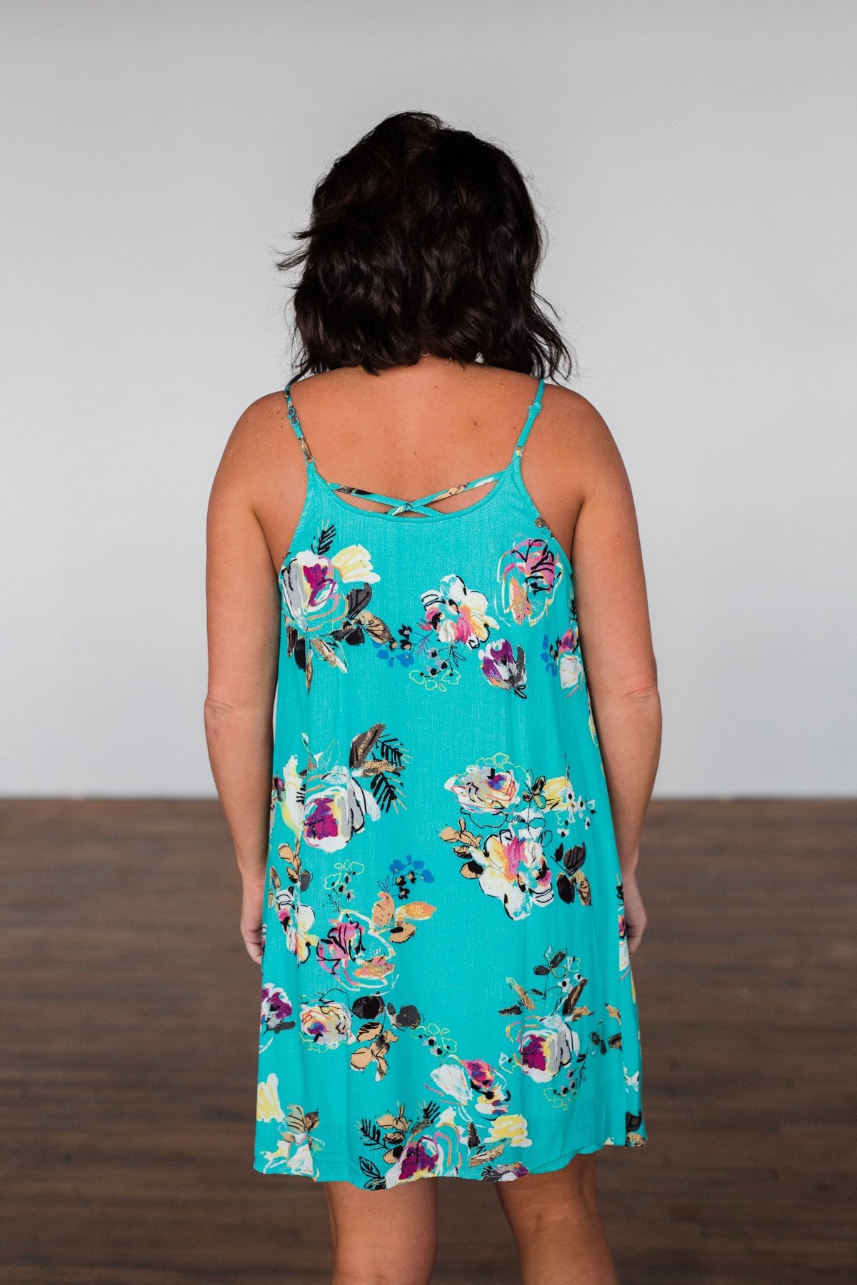 Never Had A Doubt Floral Dress- Turquoise