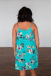 Never Had A Doubt Floral Dress- Turquoise