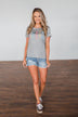 "Fiesta Siesta" Graphic Top- Grey