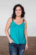 Somewhere Next To You Twist Tank Top- Dark Teal