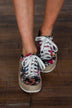 Soda Keana Floral Platform Sneakers- Black