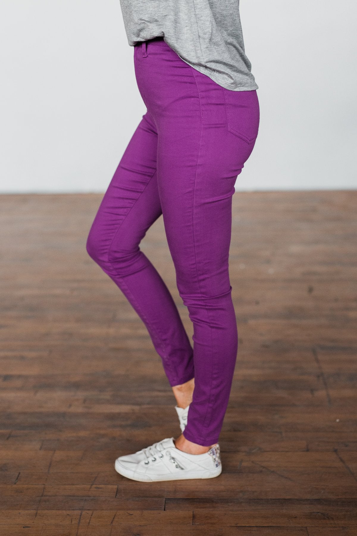 Celebrity Pink High-Rise Skinny Jeans- Purple