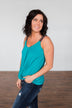 Somewhere Next To You Twist Tank Top- Dark Teal