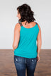 Somewhere Next To You Twist Tank Top- Dark Teal