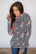 Neon Floral & Stripes Ampersand Double Hood