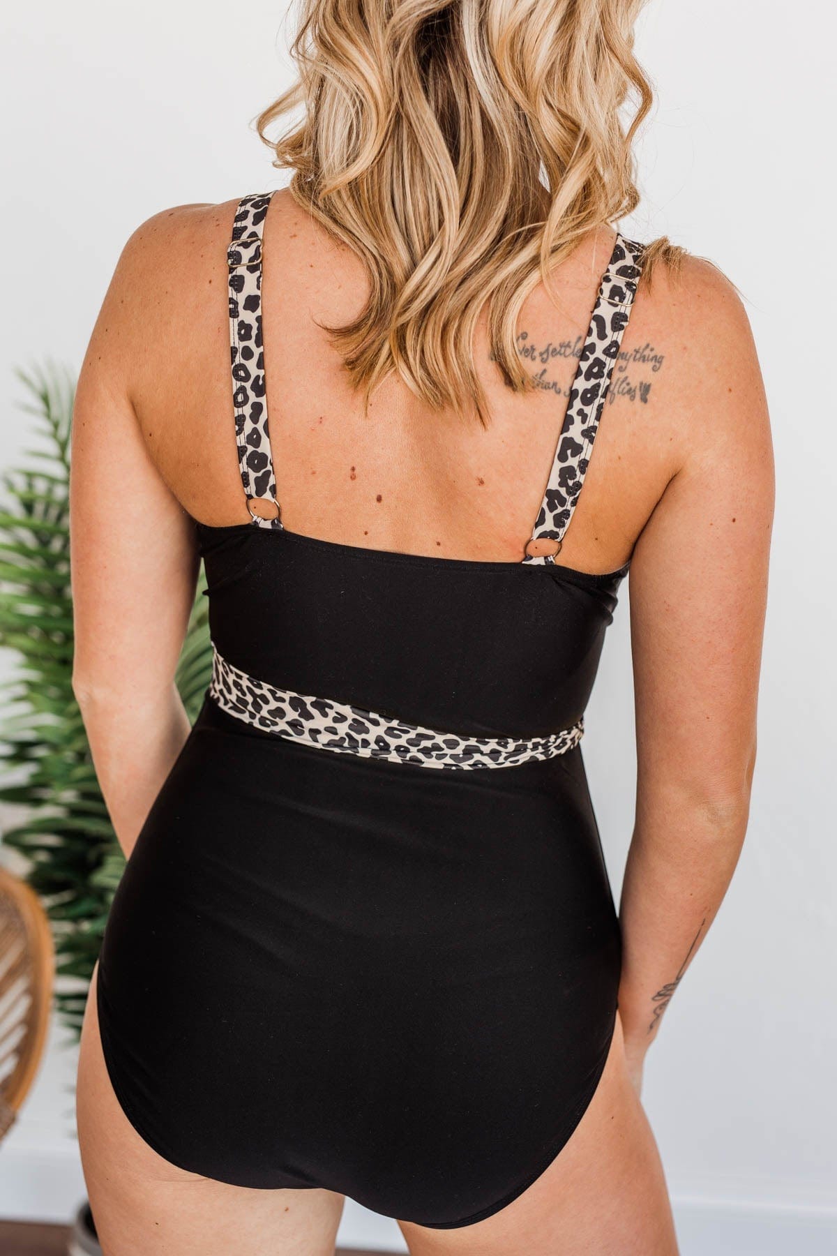 Beach Party One-Piece Swimsuit- Light Taupe Leopard Print