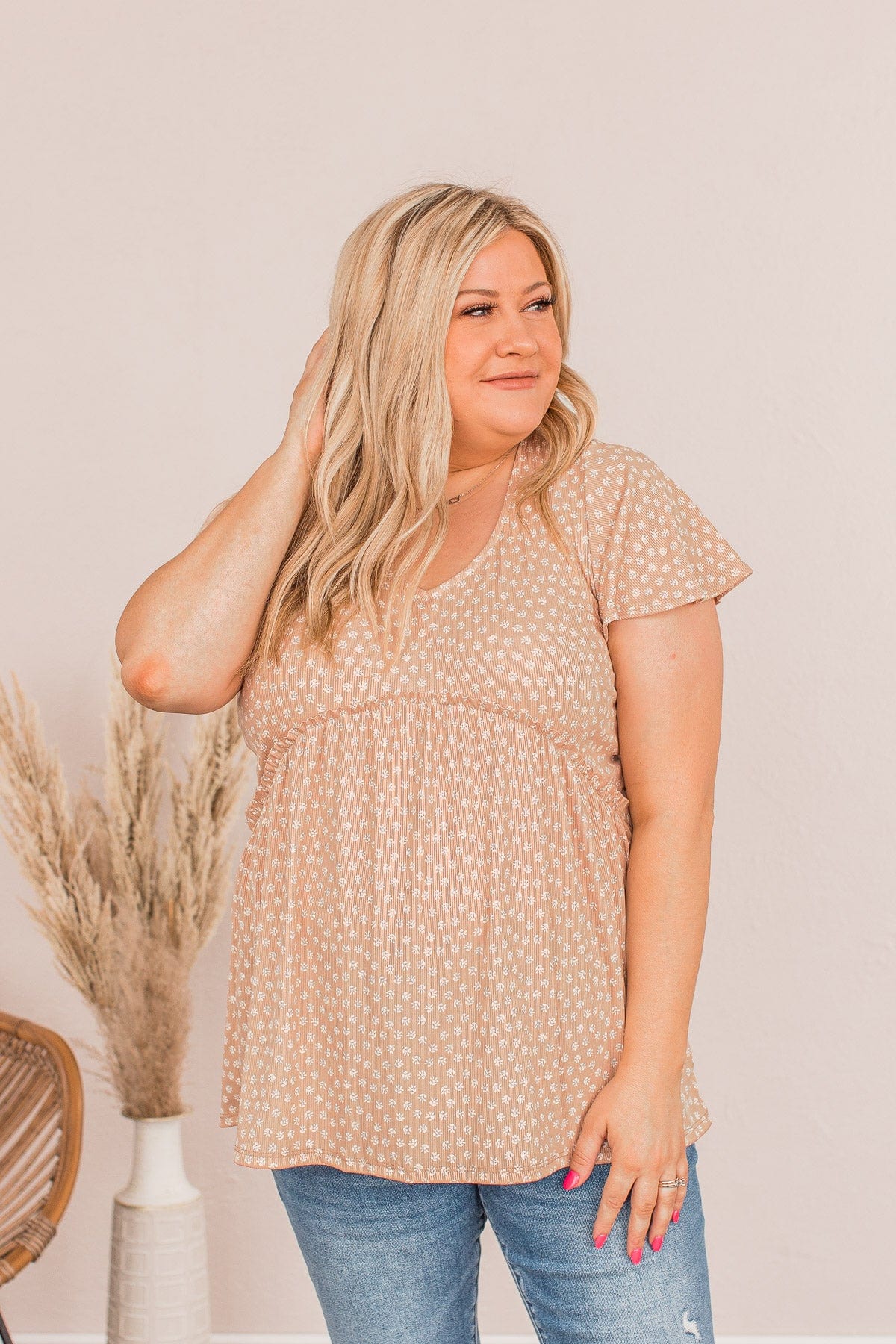 Always Find The Good Babydoll Top- Beige